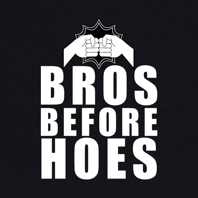 Dynamic 'Bros Before Hoes' Fist Bump Illustration on Black – Solidarity in Style by Tecnofa